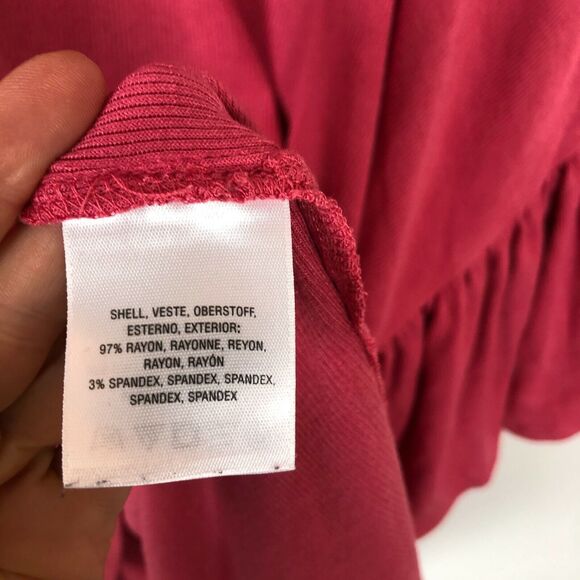 Anthropologie Akemi + Kin Pink Ribbed Oversize Ruffle Top Women's Size XS/S - Picture 5 of 6